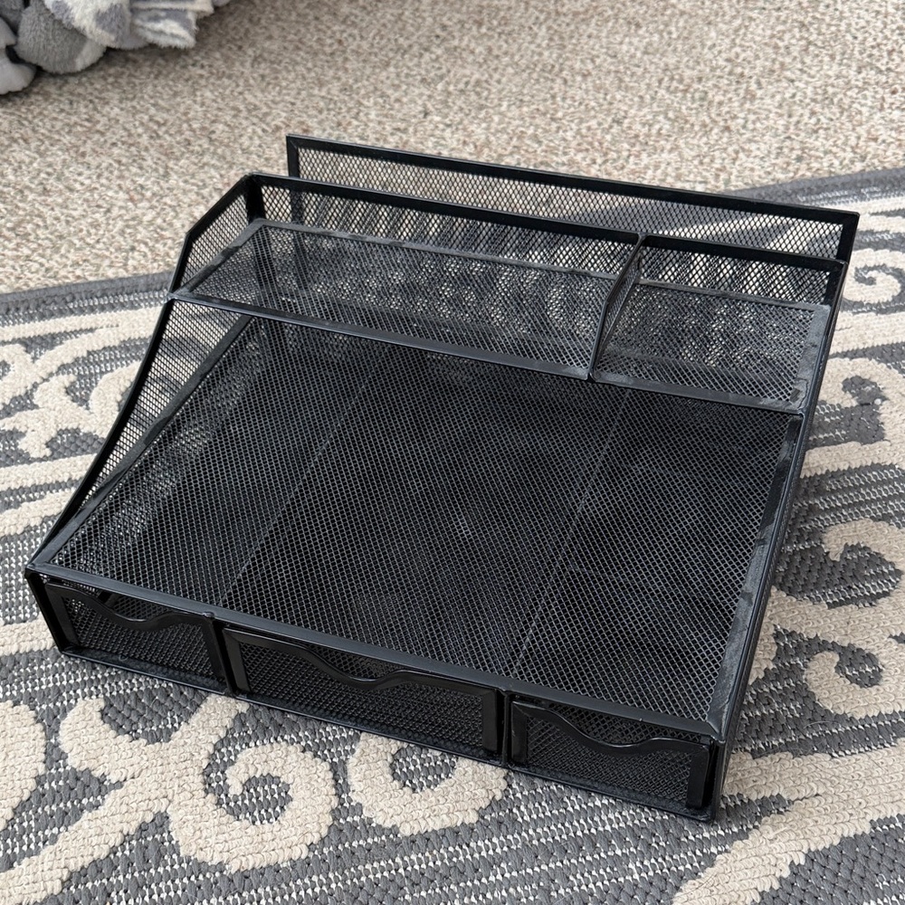 Black Mesh Desk Organizer